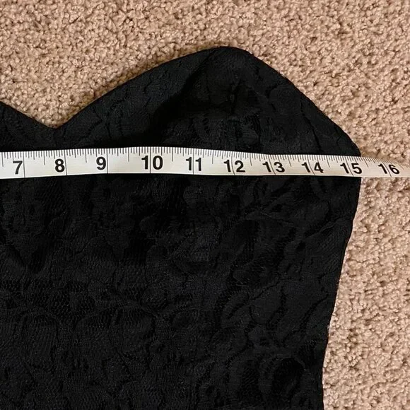 Vintage Handmade Gothic Lace Sweetheart Dress - Picture 5 of 6